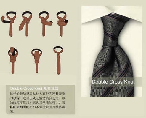 雙交叉結領帶打法步驟圖解